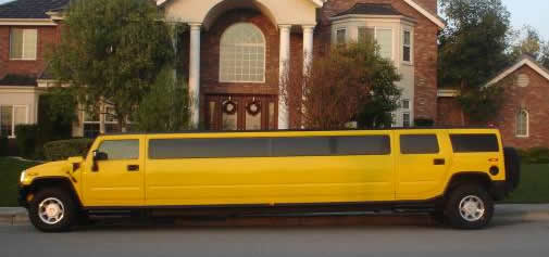 yellow hummer limo exterior