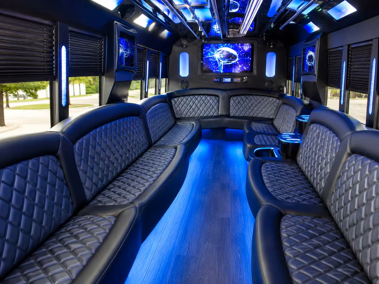 18 passenger party bus interior