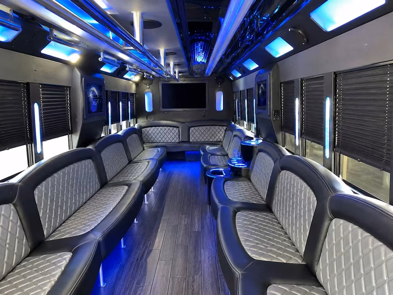25 passenger party bus interior