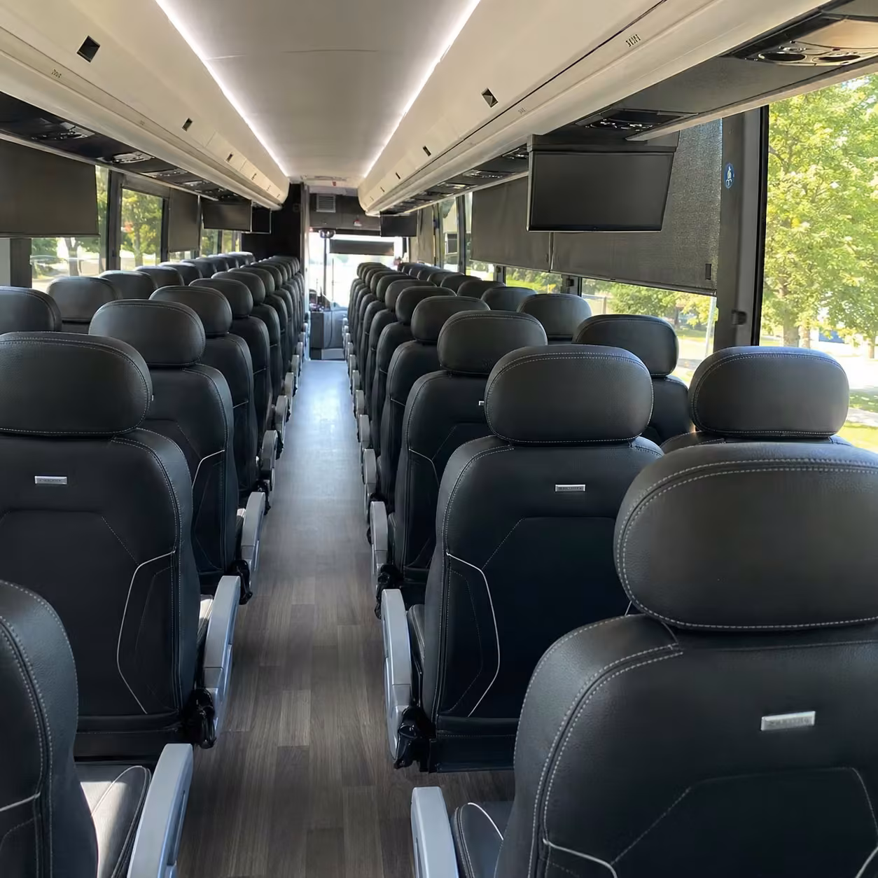 40 56 passenger charter bus interior
