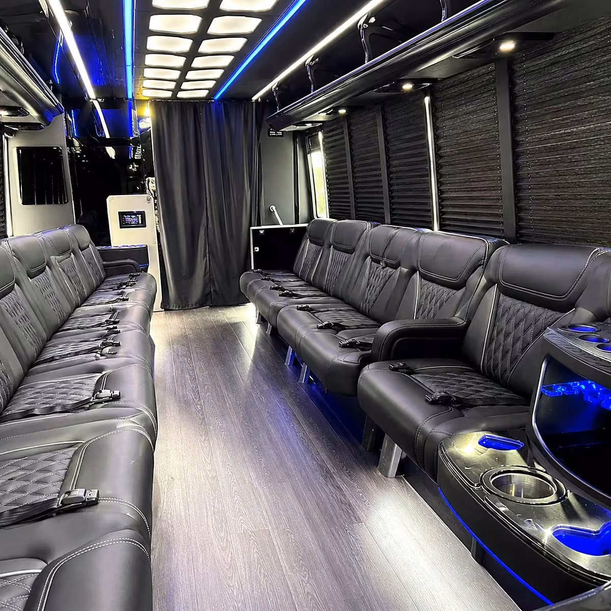 50 passenger party bus inside