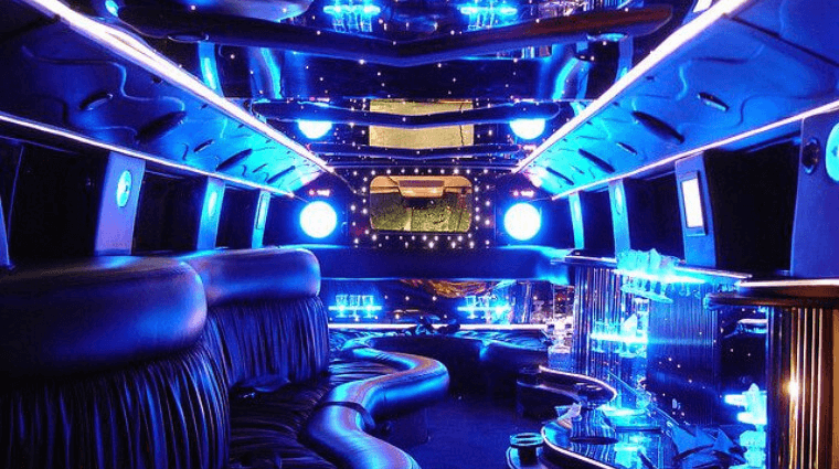 white h2 limo interior